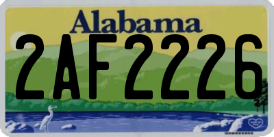 AL license plate 2AF2226