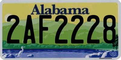 AL license plate 2AF2228