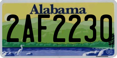 AL license plate 2AF2230
