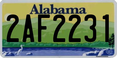 AL license plate 2AF2231