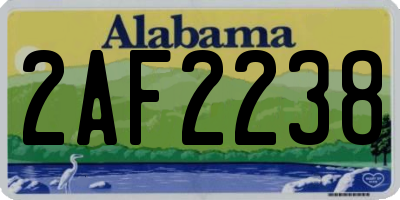 AL license plate 2AF2238