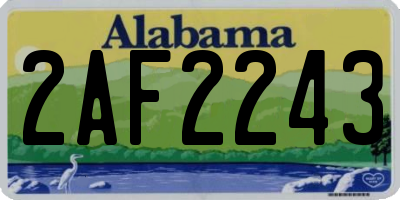 AL license plate 2AF2243