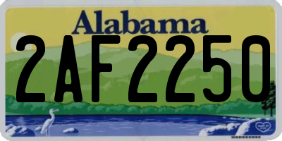 AL license plate 2AF2250