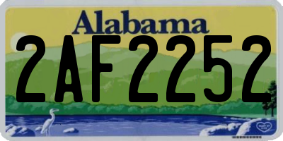AL license plate 2AF2252