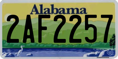AL license plate 2AF2257