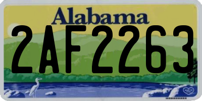 AL license plate 2AF2263