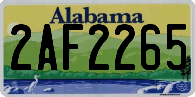 AL license plate 2AF2265