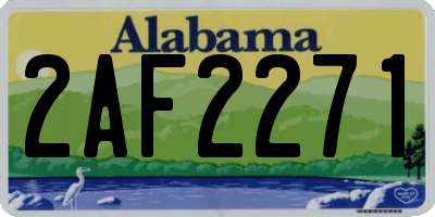 AL license plate 2AF2271