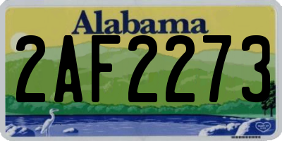 AL license plate 2AF2273