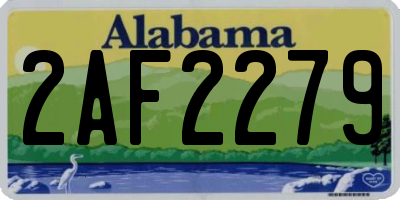 AL license plate 2AF2279