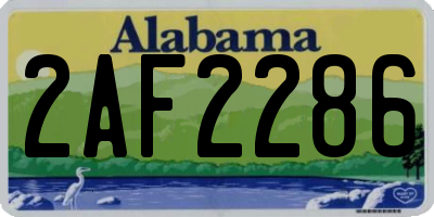 AL license plate 2AF2286
