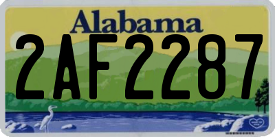 AL license plate 2AF2287