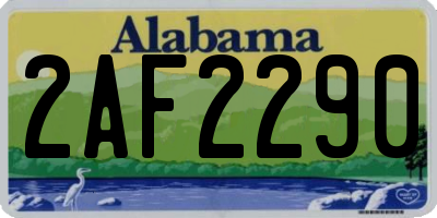 AL license plate 2AF2290