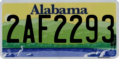 AL license plate 2AF2293