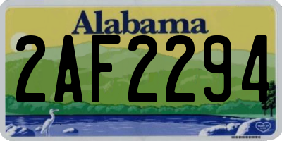 AL license plate 2AF2294