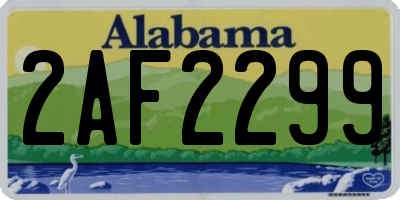 AL license plate 2AF2299