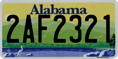 AL license plate 2AF2321