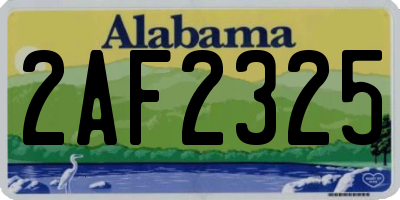 AL license plate 2AF2325