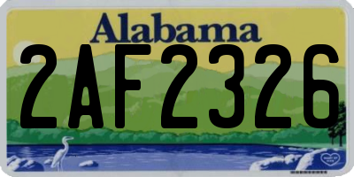 AL license plate 2AF2326