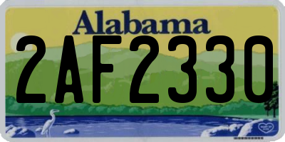 AL license plate 2AF2330