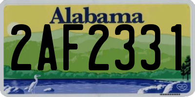 AL license plate 2AF2331