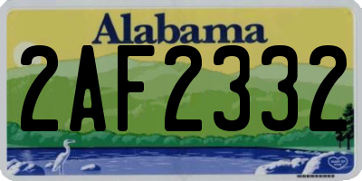 AL license plate 2AF2332