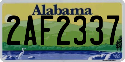 AL license plate 2AF2337