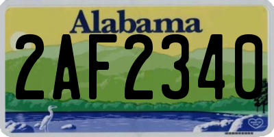 AL license plate 2AF2340