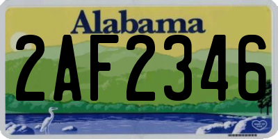 AL license plate 2AF2346