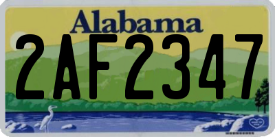 AL license plate 2AF2347