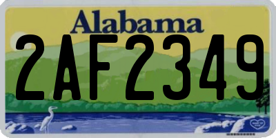 AL license plate 2AF2349