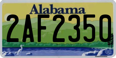 AL license plate 2AF2350