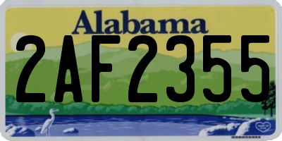 AL license plate 2AF2355