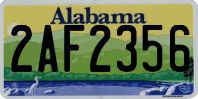 AL license plate 2AF2356