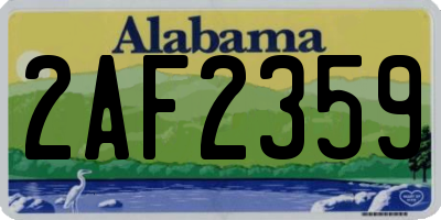 AL license plate 2AF2359