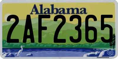 AL license plate 2AF2365