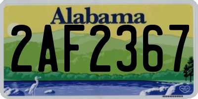 AL license plate 2AF2367
