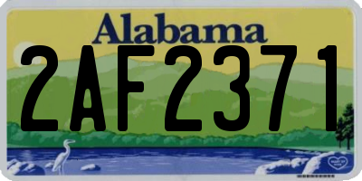 AL license plate 2AF2371