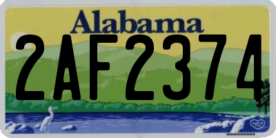 AL license plate 2AF2374