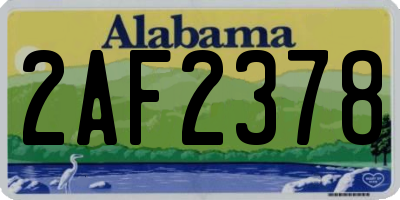 AL license plate 2AF2378