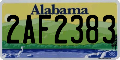 AL license plate 2AF2383