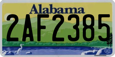 AL license plate 2AF2385