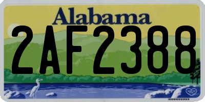 AL license plate 2AF2388