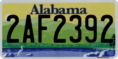 AL license plate 2AF2392