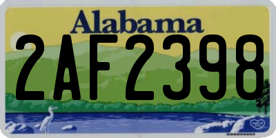 AL license plate 2AF2398