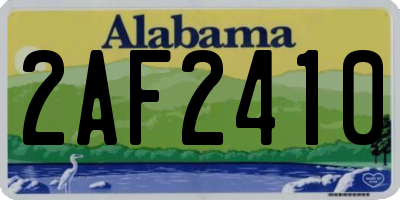 AL license plate 2AF2410