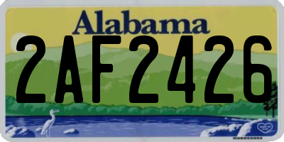 AL license plate 2AF2426