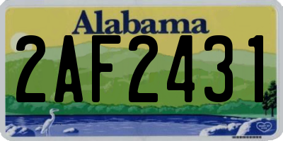 AL license plate 2AF2431