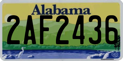 AL license plate 2AF2436