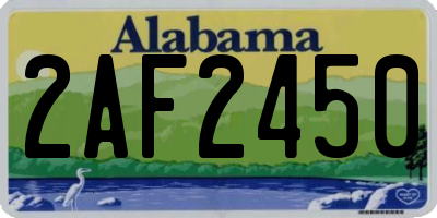 AL license plate 2AF2450